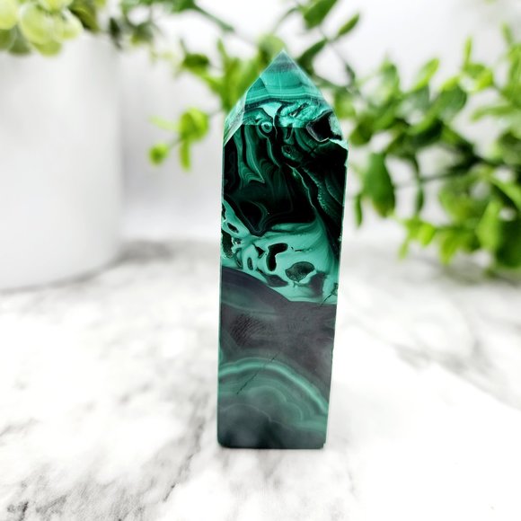 Malachite crystal point Congo - Picture 3 of 5